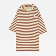 New Weekend House Kids Dog Stripe Polo Oversized Children's Dress Brown Sand | BIEN BIEN bienbienshop.com