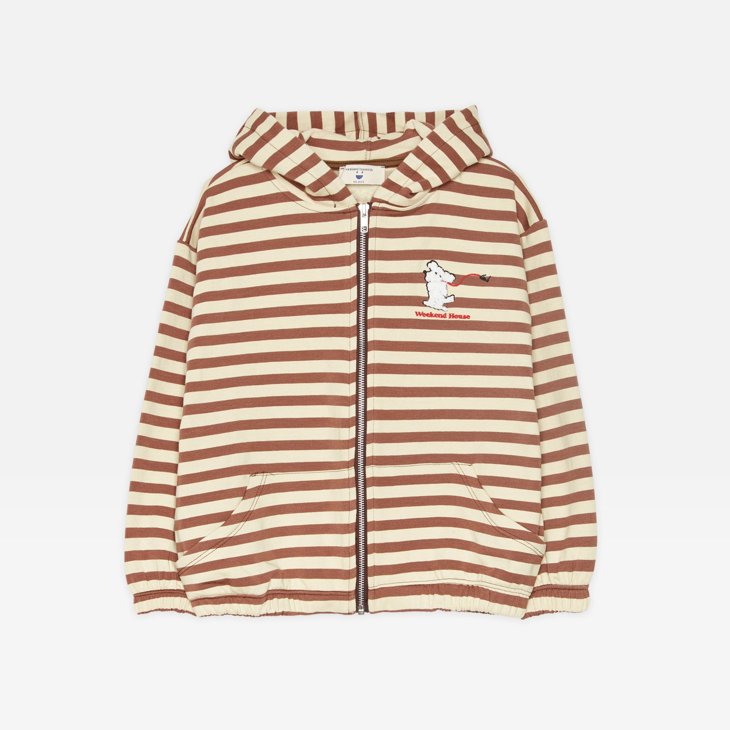 New Weekend House Kids Dog Stripes Children's Hoodie Brown Sand | BIEN BIEN