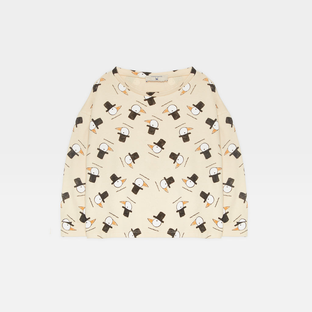New Weekend House Kids Duck Writer Print Children's Long Sleeve Shirt Sand | BIEN BIEN