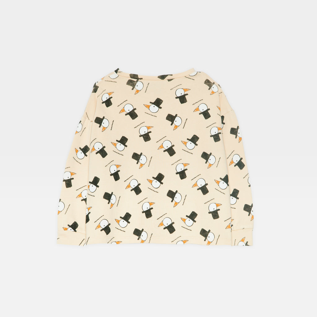 New Weekend House Kids Duck Writer Print Children's Long Sleeve Shirt Sand | BIEN BIEN