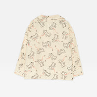 New Weekend House Children's Dog Print Kid's Collared Buttondown Shirt Sand | BIEN BIEN bienbienshop.com