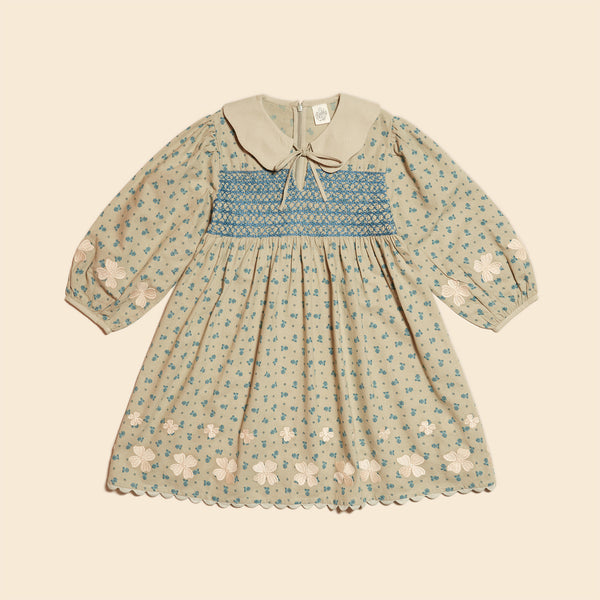 Apolina Ethel Children's Smock Dress Pansy Garden Willow / BIEN