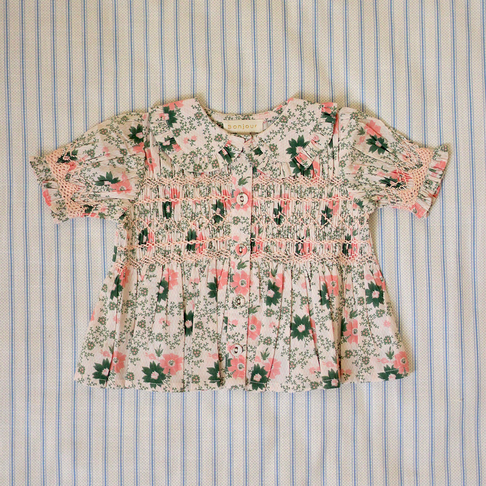 NEW Bonjour Spring/Summer 2024 Handsmock Baby Blouse Prairie In Bloom | BIEN BIEN bienbienshop.com