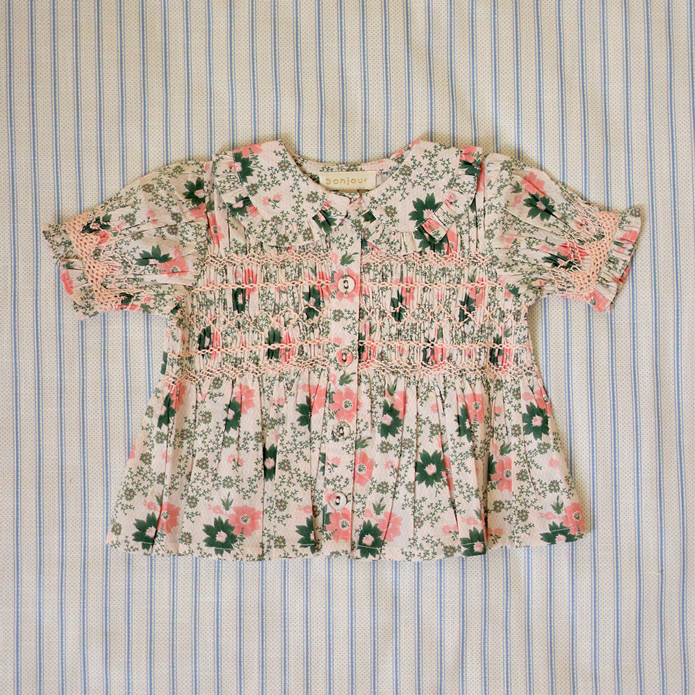 NEW Bonjour Spring/Summer 2024 Handsmock Baby Blouse Prairie In Bloom | BIEN BIEN bienbienshop.com