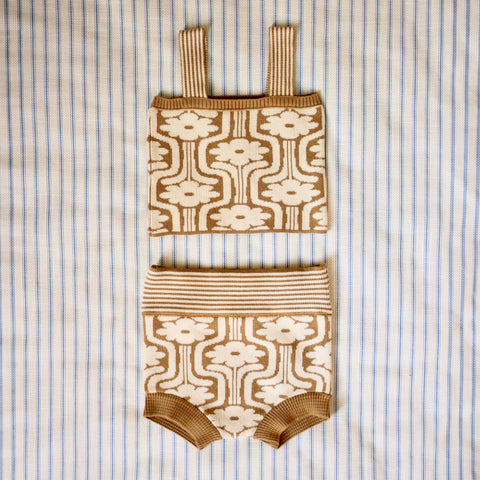 NEW Spring/Summer 2024 Bonjour Kid's Knit Tank Top Set Honey BIEN BIEN bienbienshop.com