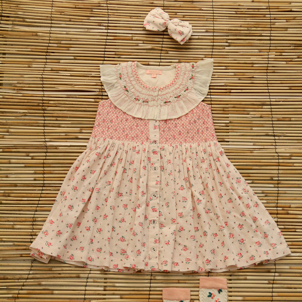 Bonjour Ibiza Kid's Top & Hairclip Rosa Bloom Denim | BIEN BIEN