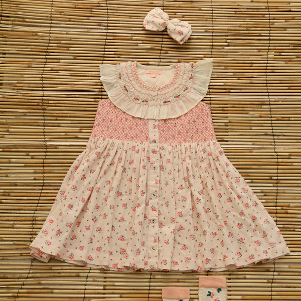 Bonjour Kid's Ibiza Top & Hairclip Rosa Bloom Denim | BIEN BIEN