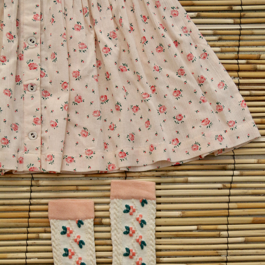 Bonjour Ibiza Kid's Top & Hairclip Rosa Bloom Denim | BIEN BIEN