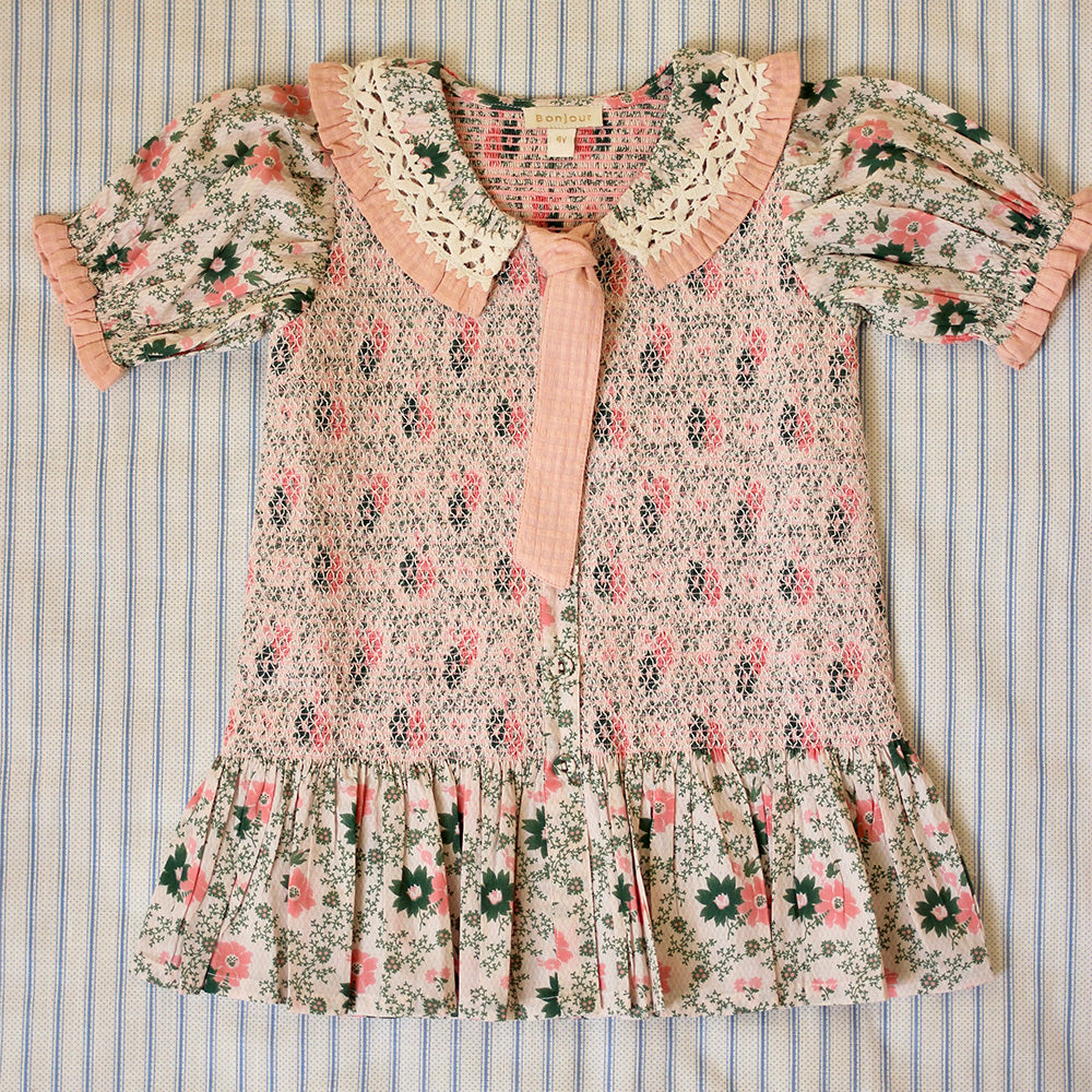 NEW Spring/Summer 2024 Bonjour Kid's Tie Tunique Tunic Prairie In Bloom | BIEN BIEN bienbienshop.com