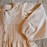 Bonjour Kid's Embroidered Tunique Ivory Garment Dyed Denim | BIEN BIEN