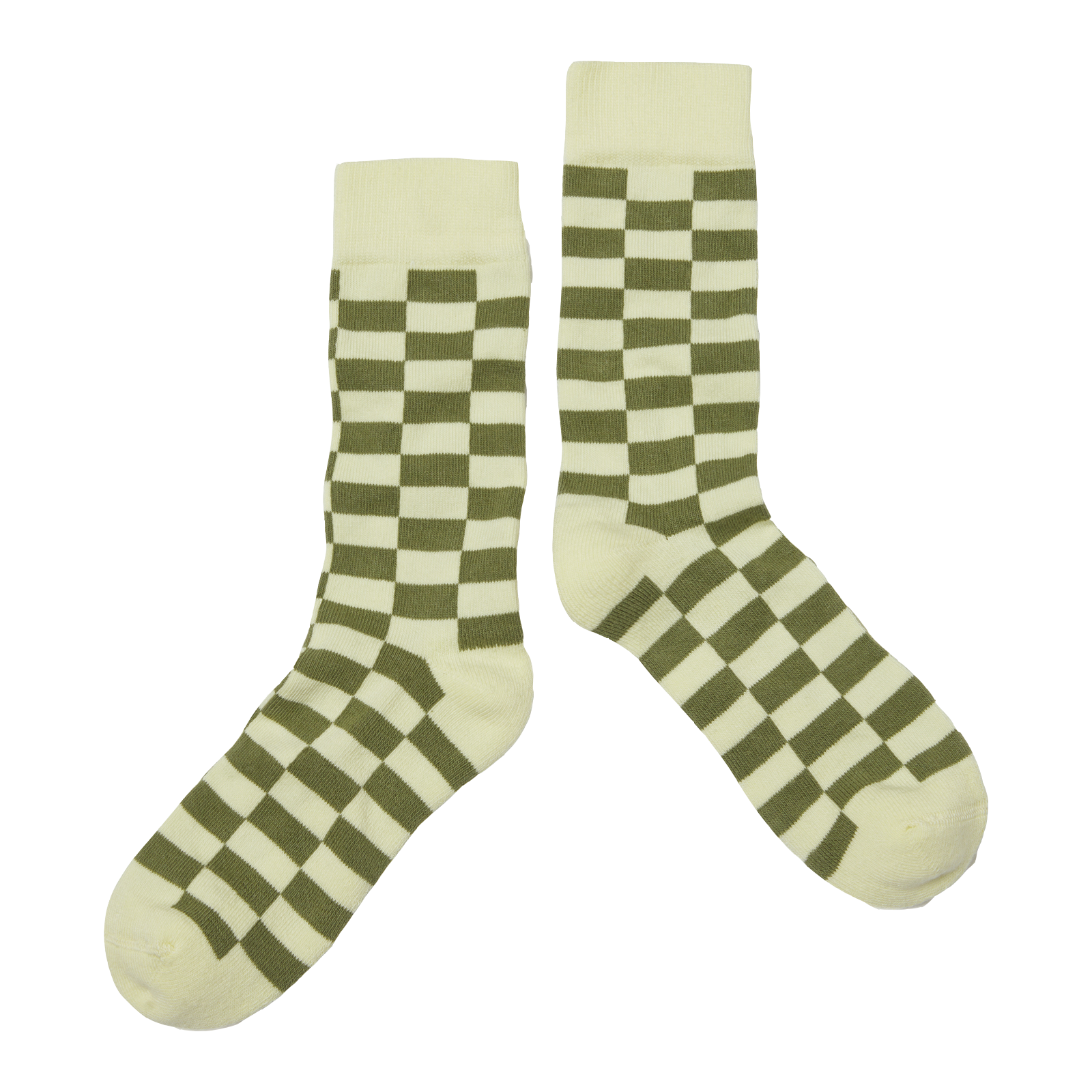 Main Story Kid's Socks Lemongrass Check | BIEN BIEN bienbienshop.com