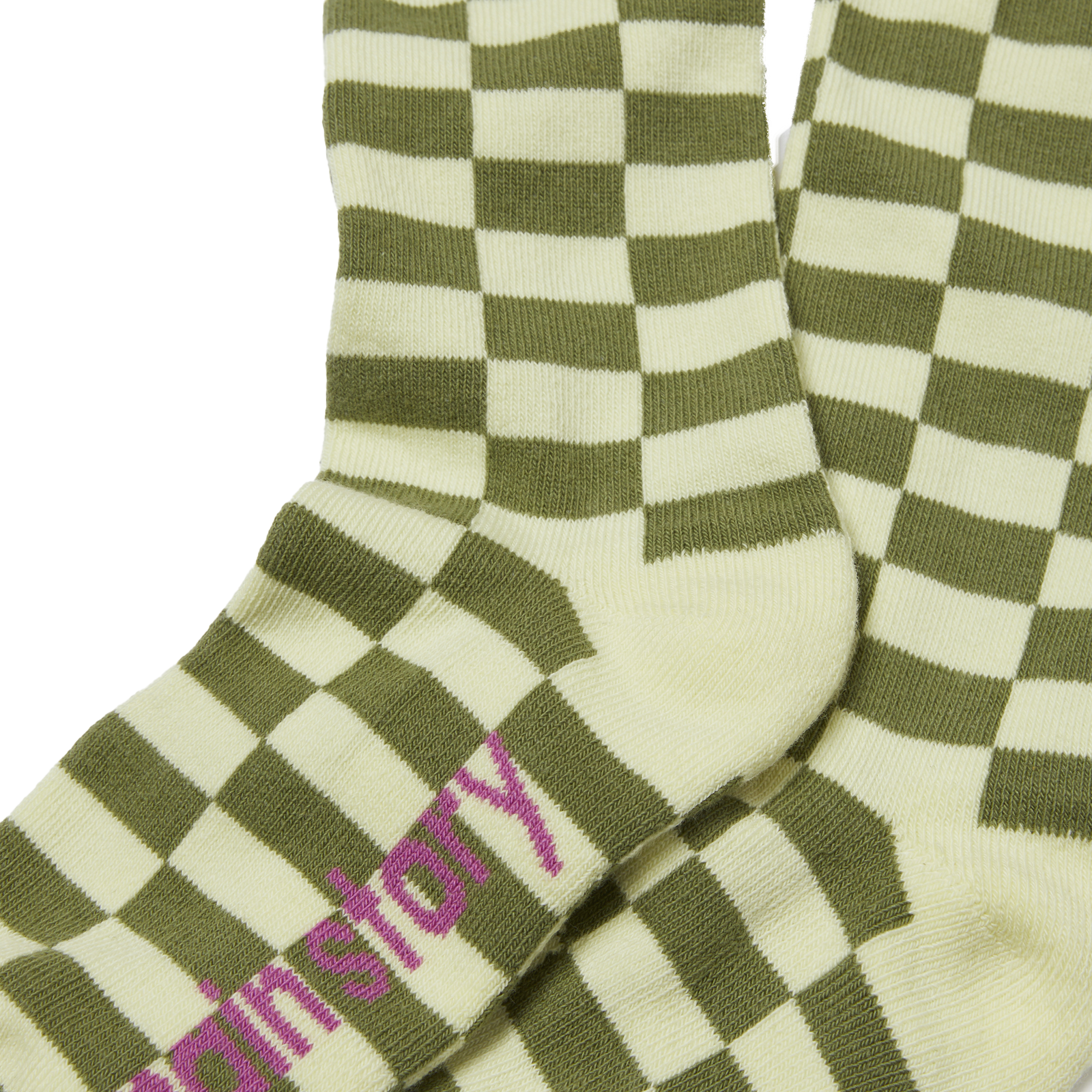 Main Story Kid's Socks Lemongrass Check | BIEN BIEN bienbienshop.com