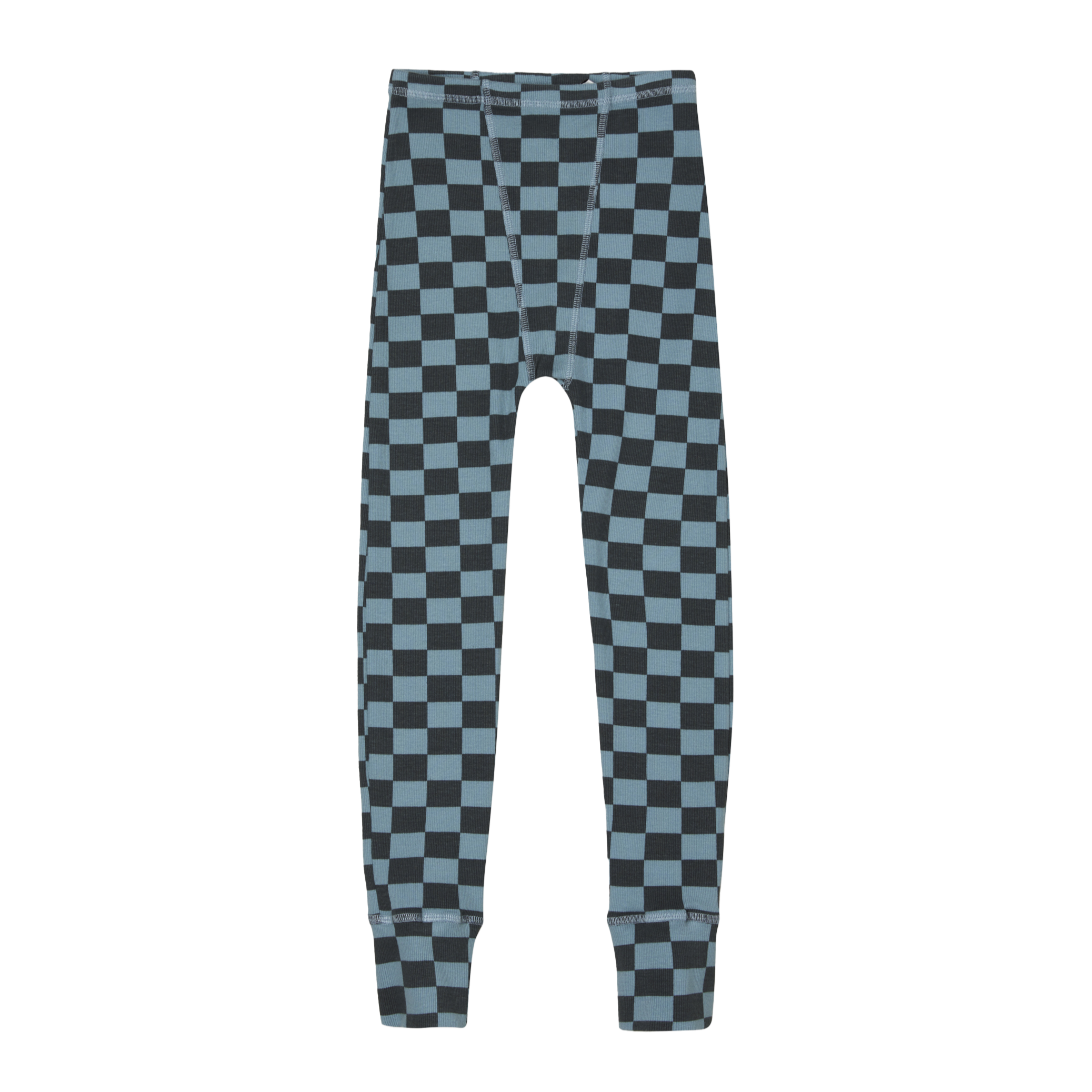 Main Story Kid's Rib Legging Stone Blue Check | BIEN BIEN bienbienshop.com