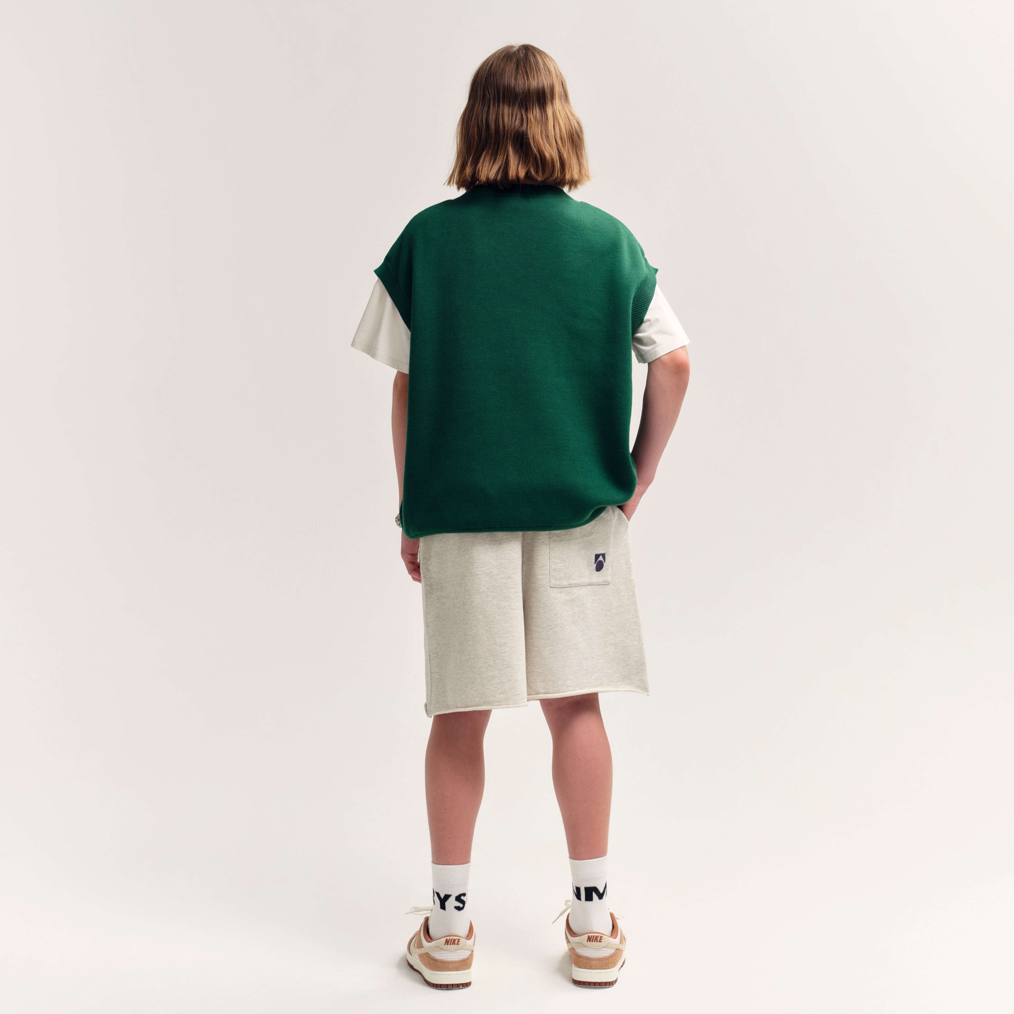 Main Story UK Kid's Knit Tank Vest Green Organic Cotton ~ BIEN BIEN ~