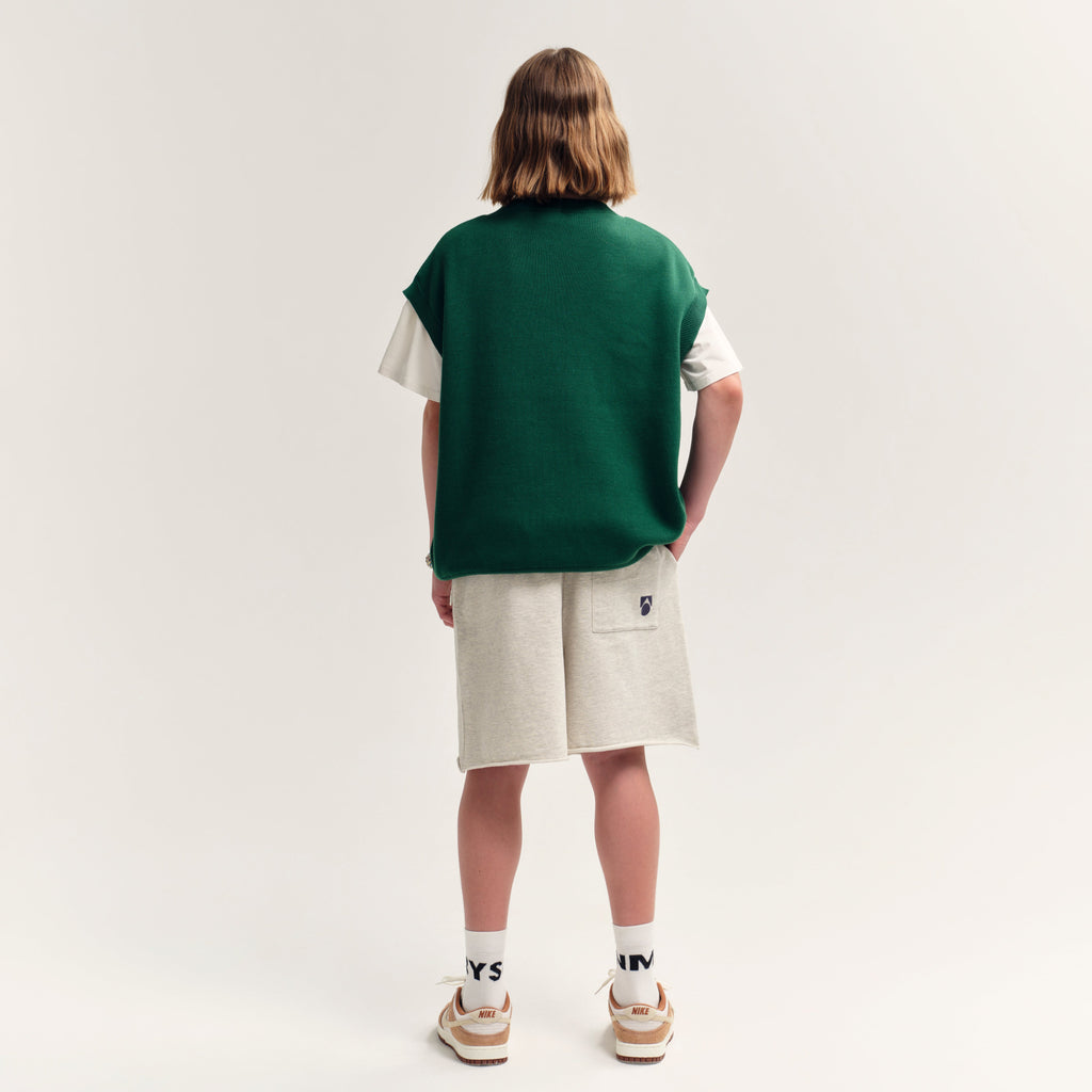 Main Story UK Kid's Knit Tank Vest Green Organic Cotton ~ BIEN BIEN ~