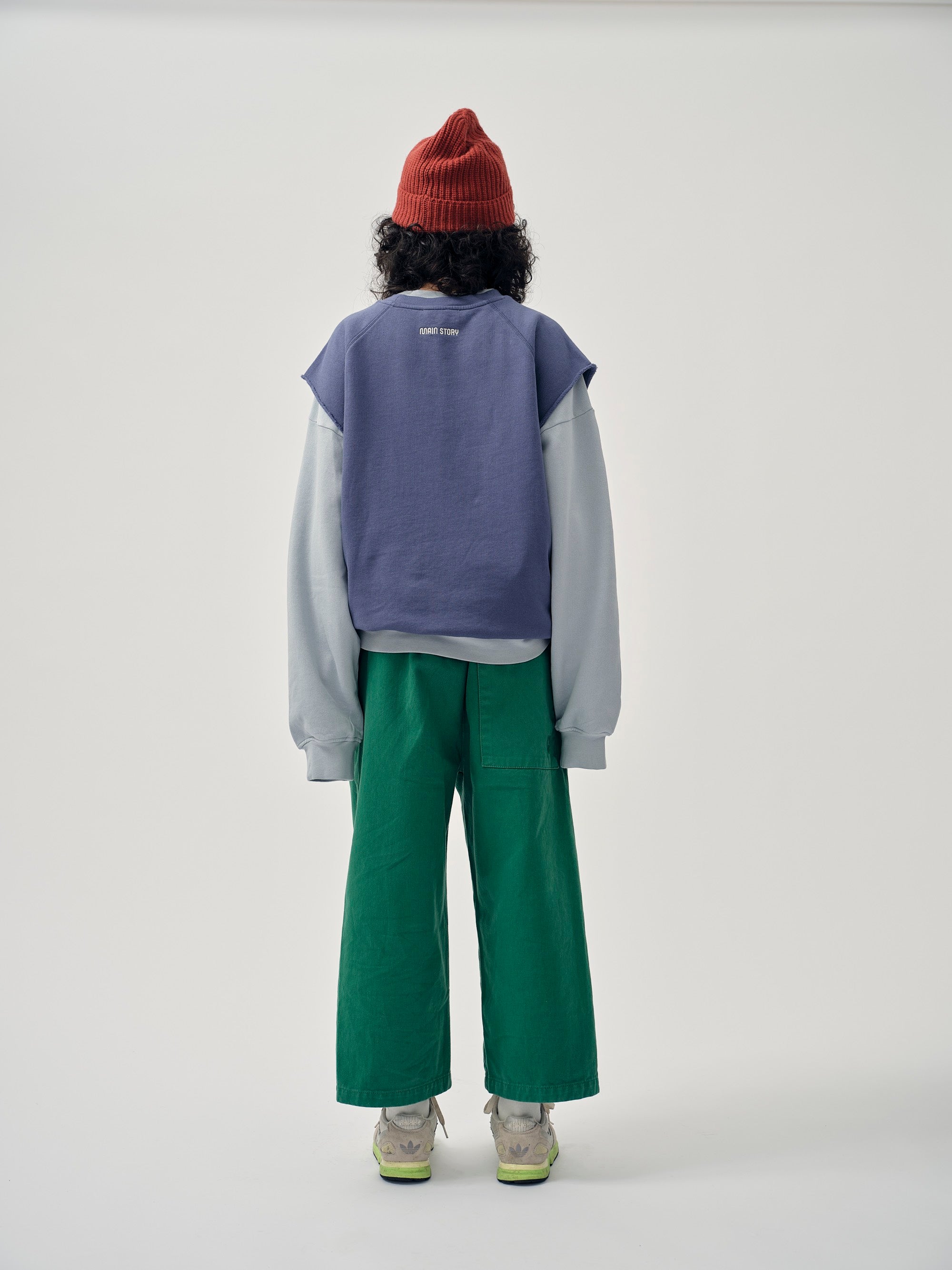 Main Story UK Kid's Crop Pant Forest Green Twill Twisted Side Seam | BIEN BIEN bienbienshop.com