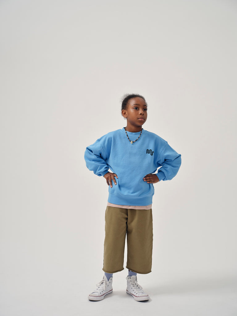 Main Story UK Kid's Cut Off Sweatpant Aloe Fleece Army Green | BIEN BIEN bienbienshop.com
