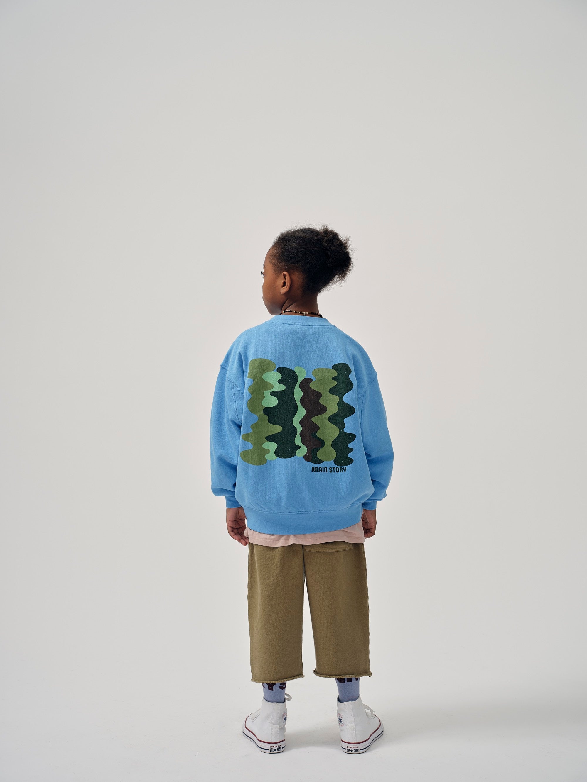 Main Story UK Kid's Cut Off Sweatpant Aloe Fleece Army Green | BIEN BIEN bienbienshop.com