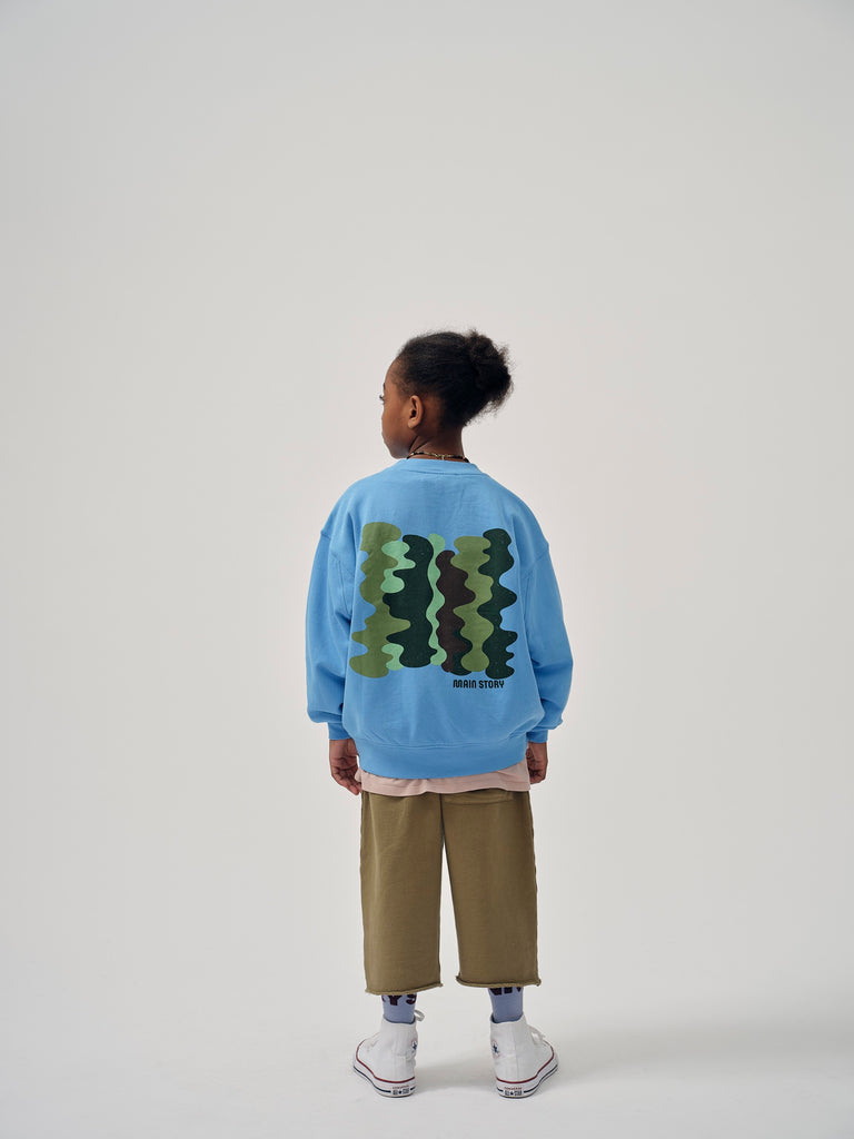 Main Story UK Kid's Cut Off Sweatpant Aloe Fleece Army Green | BIEN BIEN bienbienshop.com