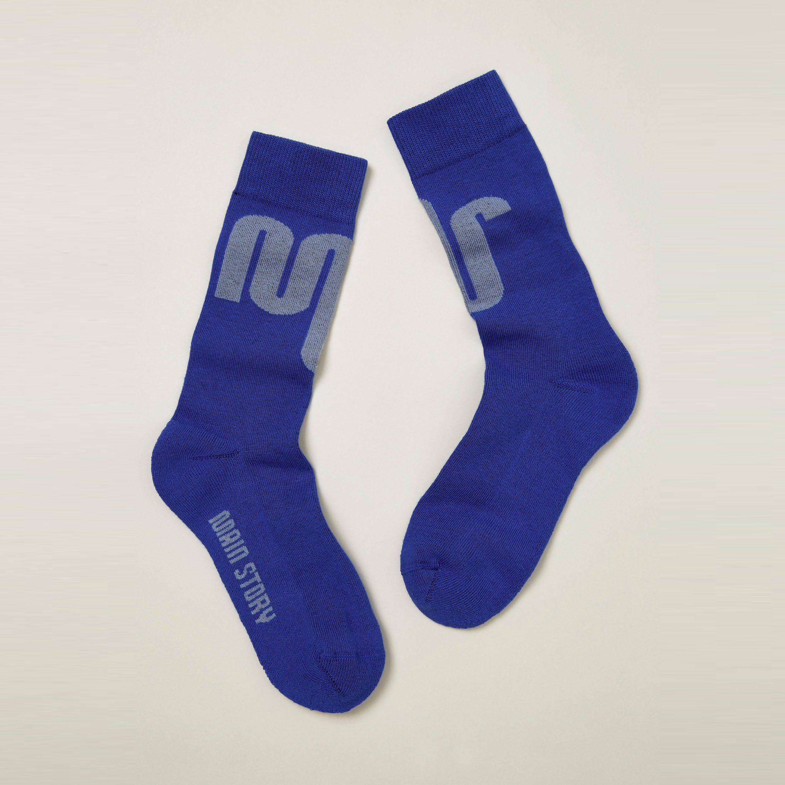 Main Story UK Kid's Mid-Calf Sock Electric Blue Squiggle | BIEN BIEN bienbienshop.com