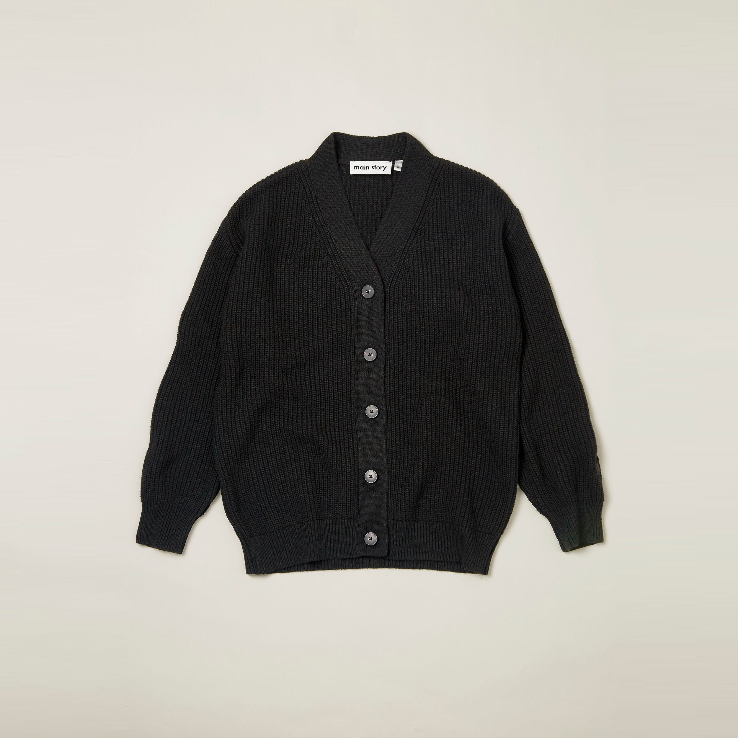 Main Story UK Kid's Oversized Knit Button Cardigan Black | BIEN BIEN bienbienshop.com