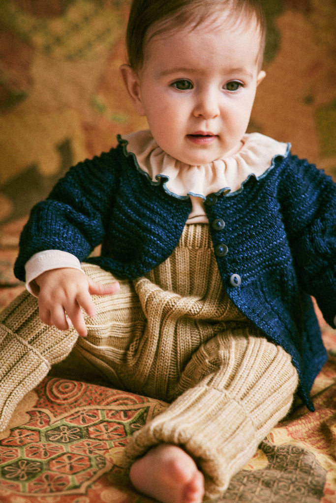 Misha & Puff Baby Pram Cardigan Alabaster Merino Wool  Baby Gift| BIEN BIEN