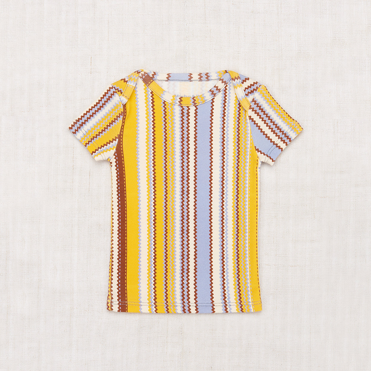 NEW Spring Summer 2024 Misha & Puff Baby Short Sleeve Lap Tee Zest Zigzag | BIEN BIEN