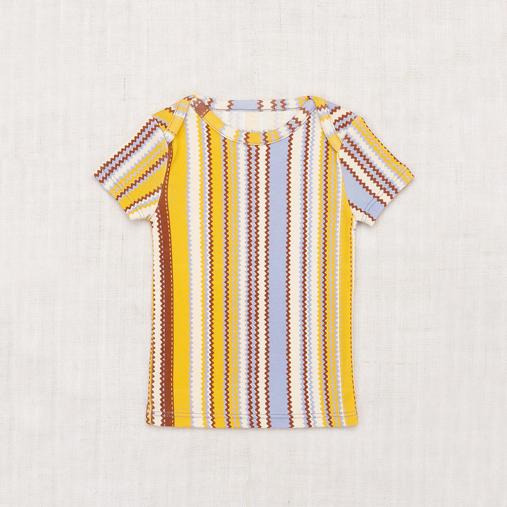 NEW Spring Summer 2024 Misha & Puff Baby Short Sleeve Lap Tee Zest Zigzag | BIEN BIEN