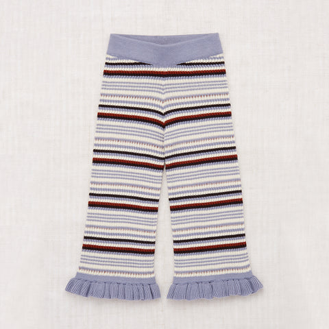 NEW Spring Summer 2024 Misha & Puff Baby & Kid's Stripe Ruffle Knit Pant Pewter | BIEN BIEN