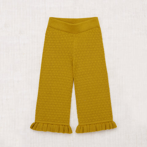 NEW Spring Summer 2024 Misha & Puff Kid's Sunflower Ruffle Knit Pant Pistachio | BIEN BIEN