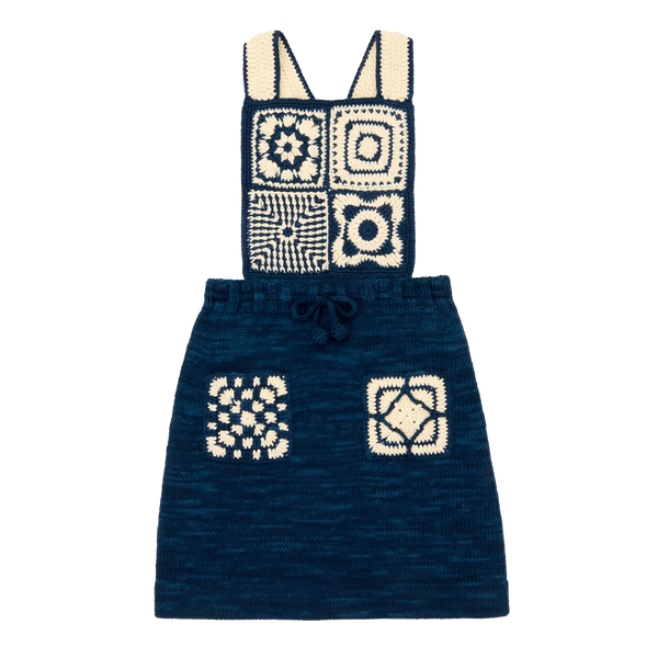 Misha & Puff Kid's Crochet Afghan Pinafore Dress Celestial | BIEN BIEN