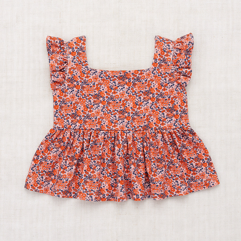 Misha & Puff Kid's Billie Peplum Top Rose Blush Tisbury Garden | BIEN BIEN bienbienshop.com