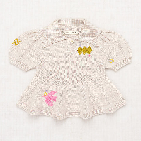 Spring Summer 2024 Misha & Puff Baby & Kid's Fête Puff Knit Top Moon | BIEN BIEN