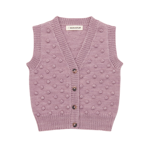 Misha & Puff Auggie Popcorn Knit Vest Plum Petal | BIEN BIEN