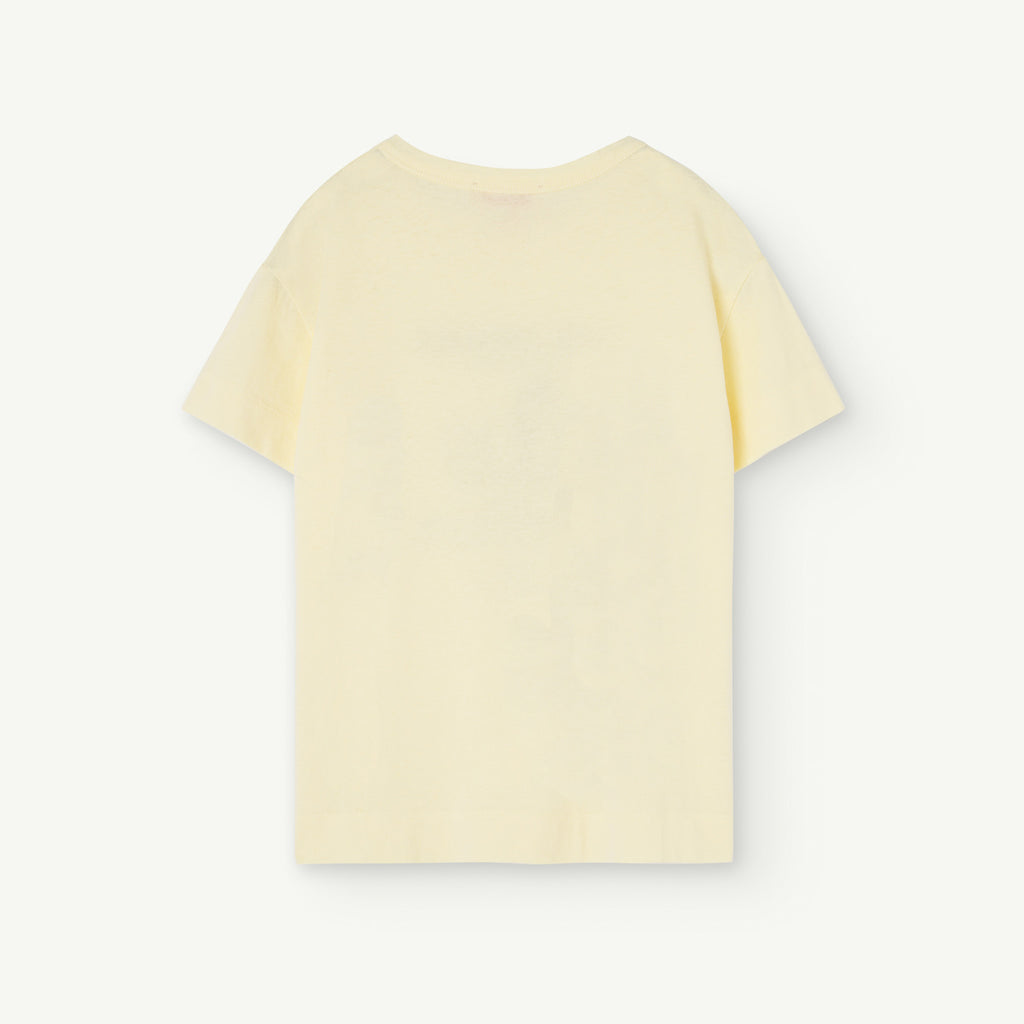 NEW Spring/Summer 2024 The Animals Observatory Rooster Kids T-Shirt Soft Yellow Puppy Picture | BIEN BIEN bienbienshop.com