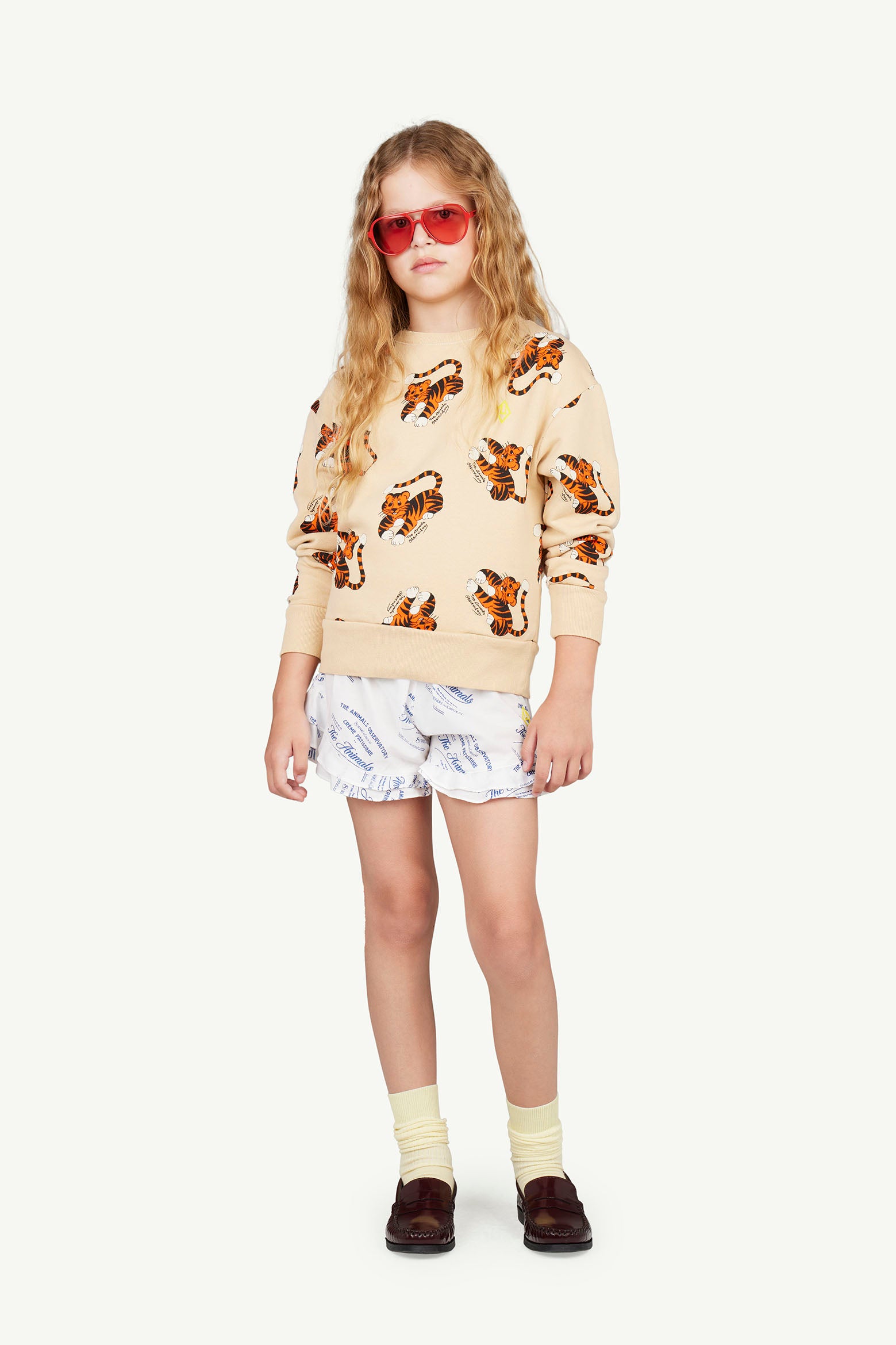 NEW Spring/Summer 2024 The Animals Observatory Bear Kid's Sweatshirt Beige Tiger | BIEN BIEN bienbienshop.com