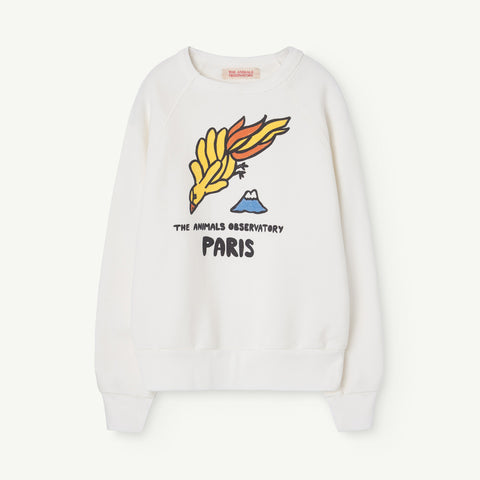 NEW Spring/Summer 2024 The Animals Observatory Shark Kid's Sweatshirt White Bird | BIEN BIEN bienbienshop.com