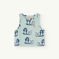 NEW Spring/Summer 2024 The Animals Observatory Hyena Kid's Sleeveless Tank Top Turquoise Dog | BIEN BIEN bienbienshop.com