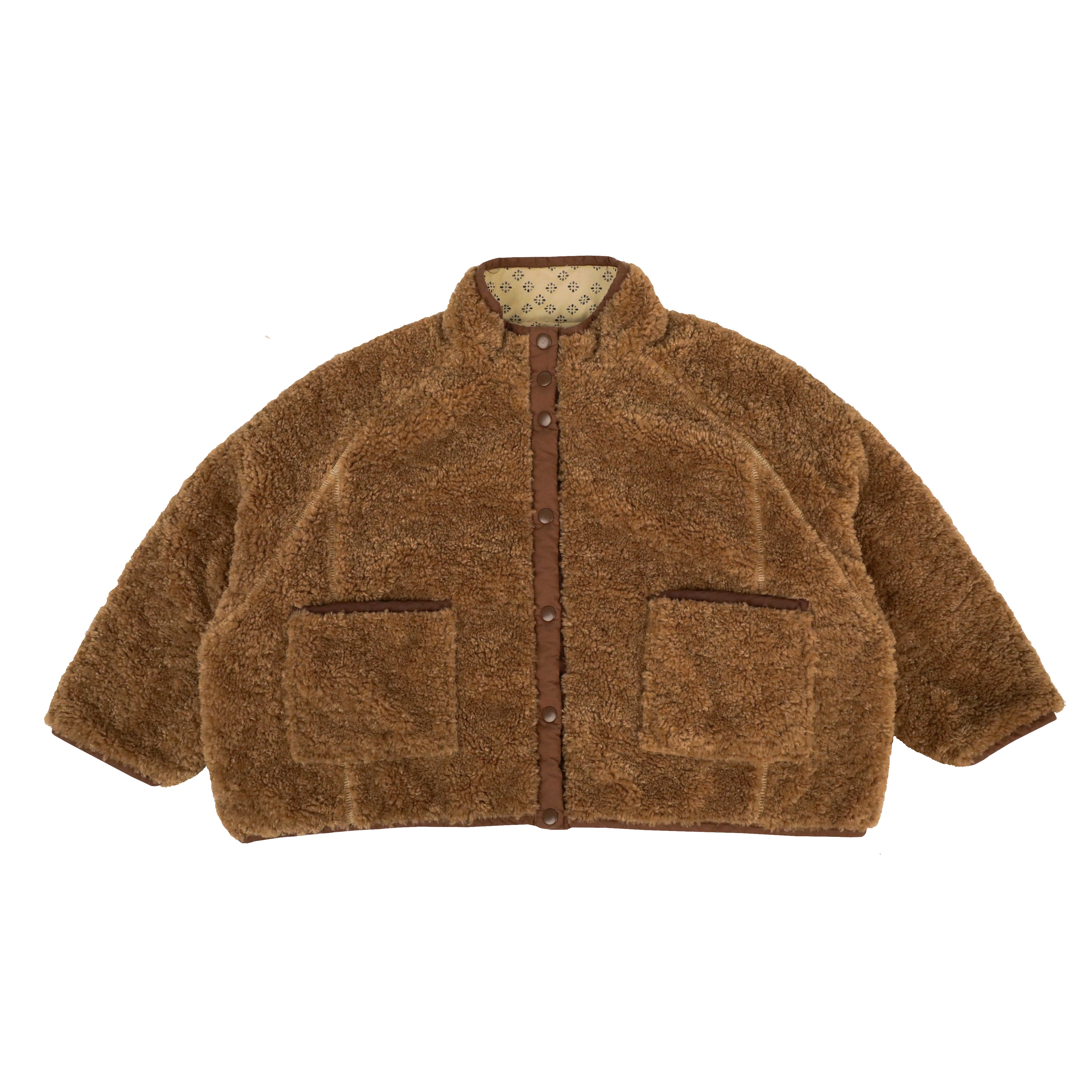Tambere Moi Reversible Kid's Jacket Brown Beige Shearling | BIEN BIEN