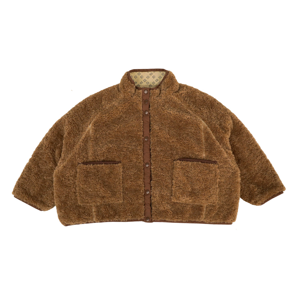 Tambere Moi Reversible Kid's Jacket Brown Beige Shearling | BIEN BIEN