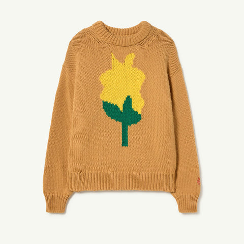 NEW The Animals Observatory Flower Bull Kid's Pullover Sweater Beige | BIEN BIEN bienbienshop.com