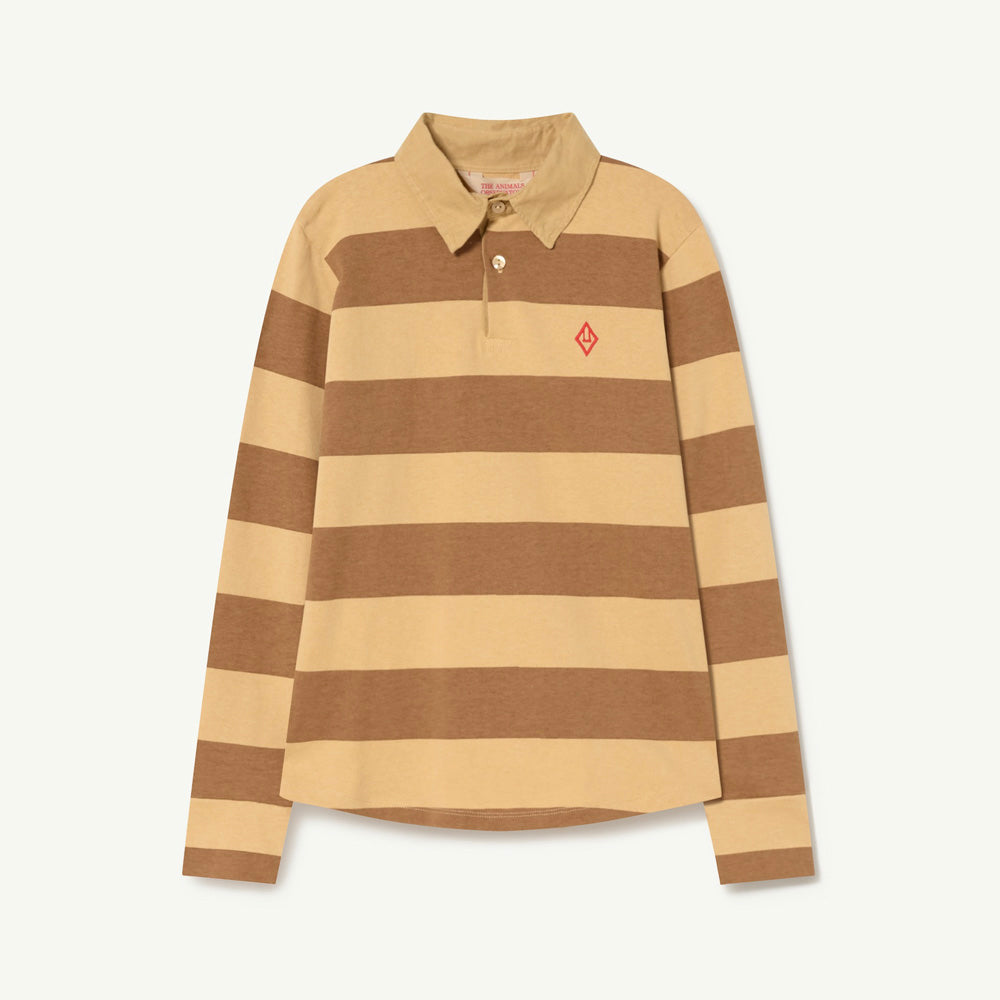 NEW The Animals Observatory Eel Long Sleeve Collar Shirt Tan Stripe | BIEN BIEN bienbienshop.com