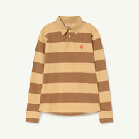 NEW The Animals Observatory Eel Long Sleeve Collar Shirt Tan Stripe | BIEN BIEN bienbienshop.com