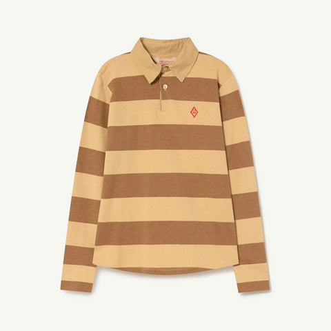 NEW The Animals Observatory Eel Long Sleeve Collar Shirt Tan Stripe | BIEN BIEN bienbienshop.com
