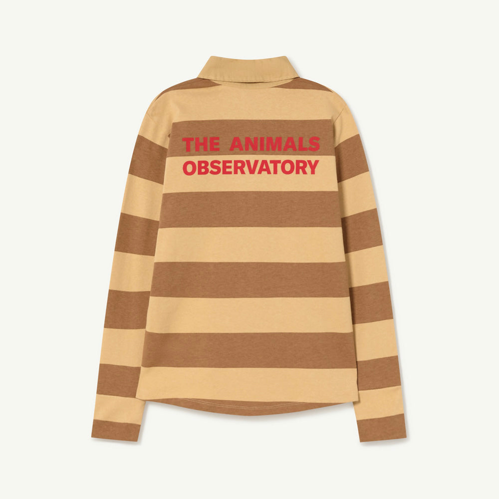 NEW The Animals Observatory Eel Long Sleeve Collar Shirt Tan Stripe | BIEN BIEN bienbienshop.com