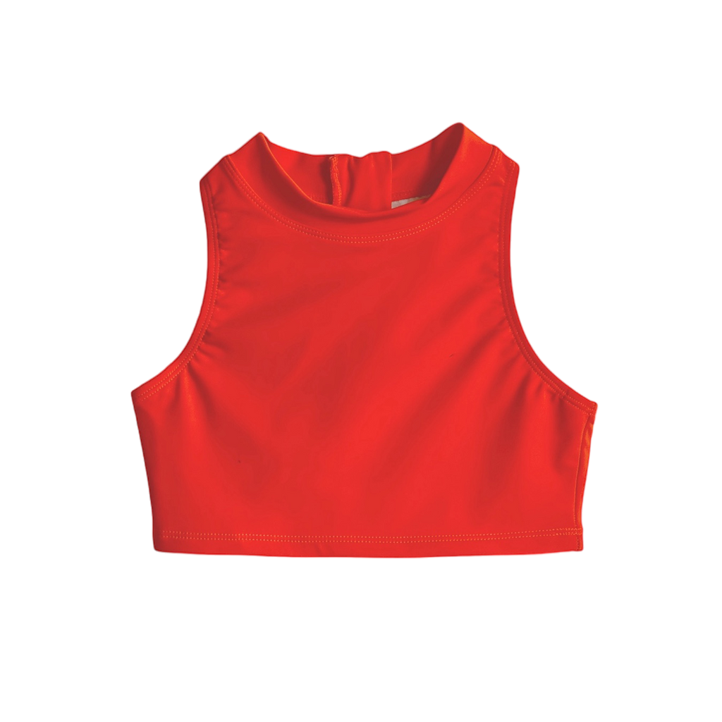The Set The Racerback High Neck Swimsuit Bikini Top Mandarin Red Orange ~ Designed in Australia  ~ Available at BIEN BIEN ~