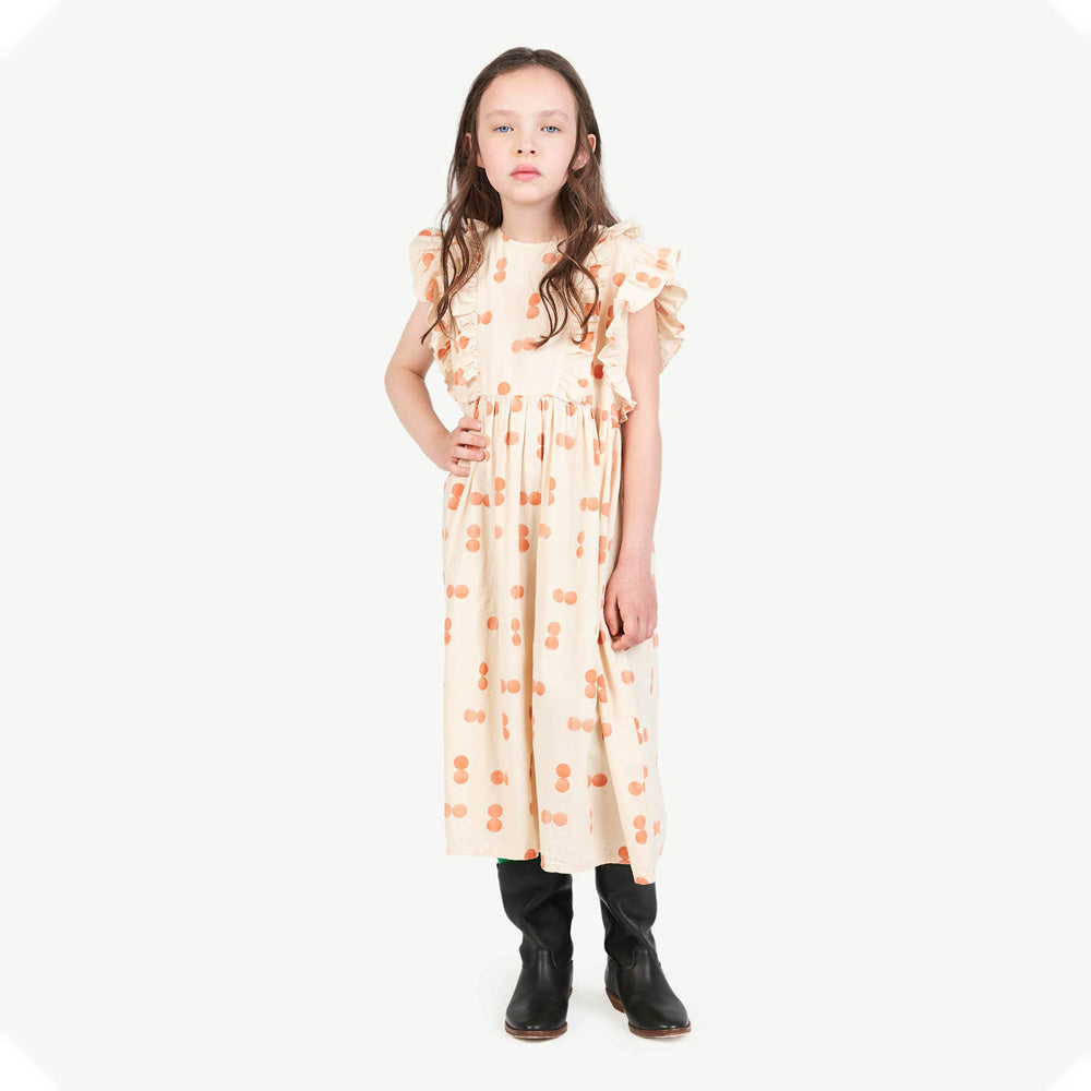 New - The Animals Observatory Otter Kid's Dress Orange Circles | BIEN BIEN www.bienbienshop.com