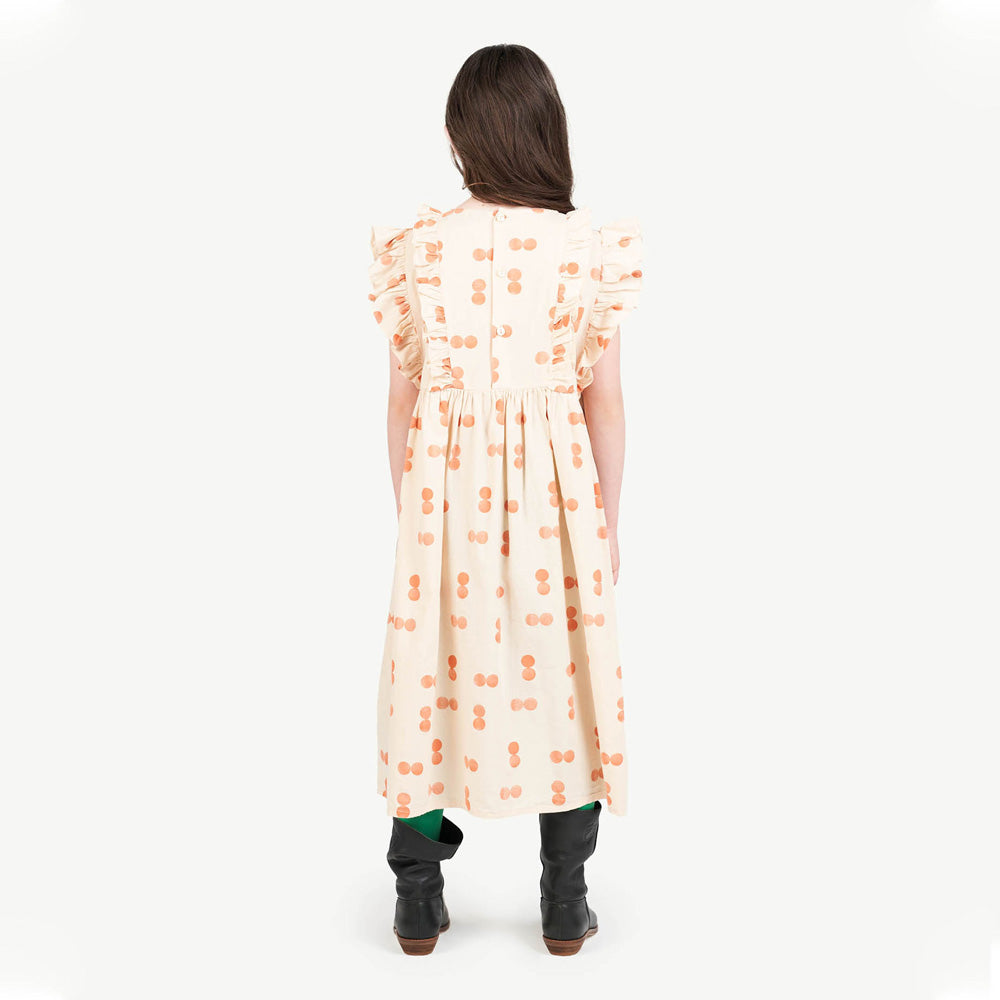 New - The Animals Observatory Otter Kid's Dress Orange Circles | BIEN BIEN www.bienbienshop.com