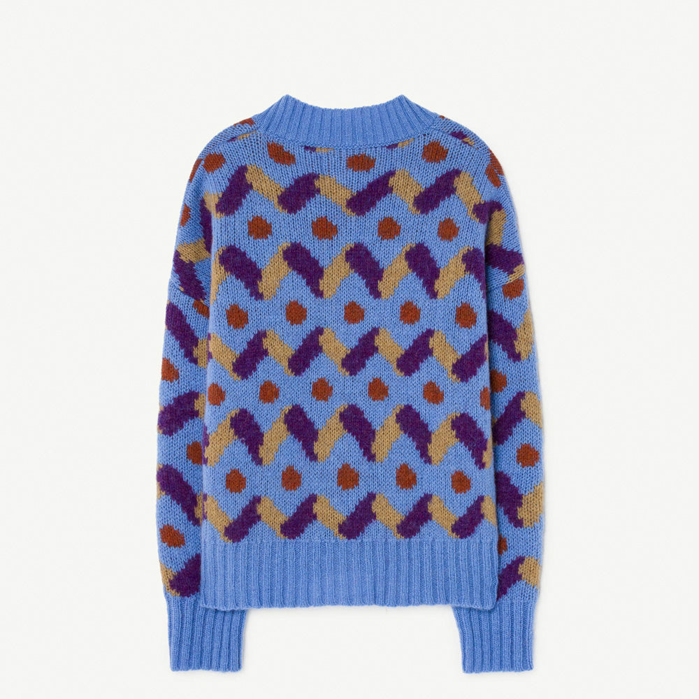 New - The Animals Observatory Raccoon Kid's Wool Cardigan Blue | BIEN BIEN www.bienbienshop.com