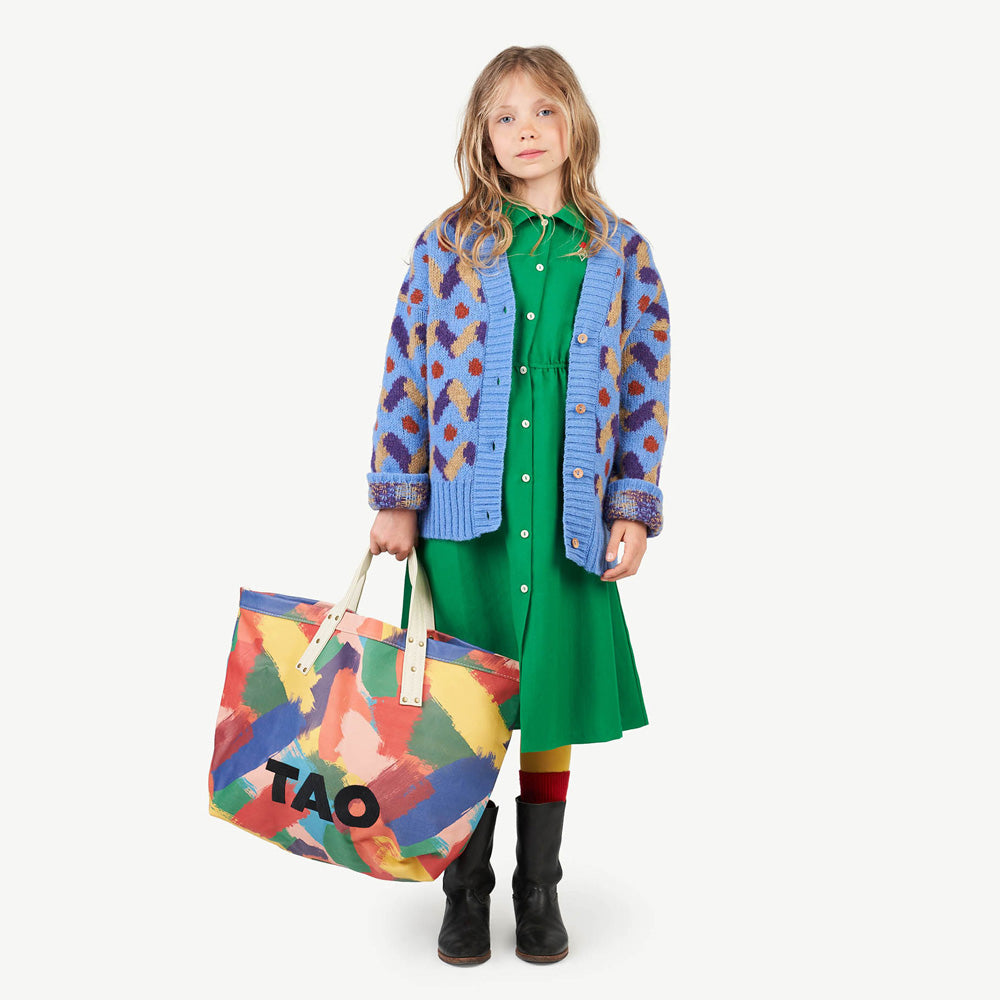 New - The Animals Observatory Raccoon Kid's Wool Cardigan Blue | BIEN BIEN www.bienbienshop.com